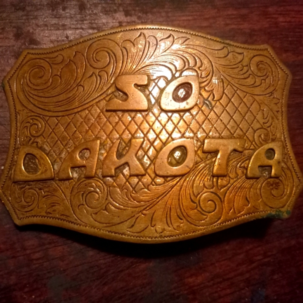 Engraved South Dakota Belt Buckle